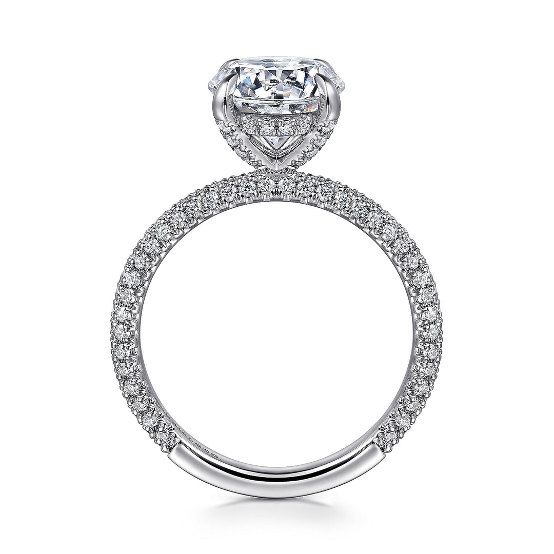 Women's 14K White Gold Hidden Halo 0.67 CTW Diamond Semi-Mount Engagement Ring