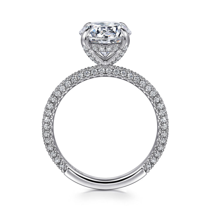 Women's 14K White Gold Hidden Halo 0.67 CTW Diamond Semi-Mount Engagement Ring