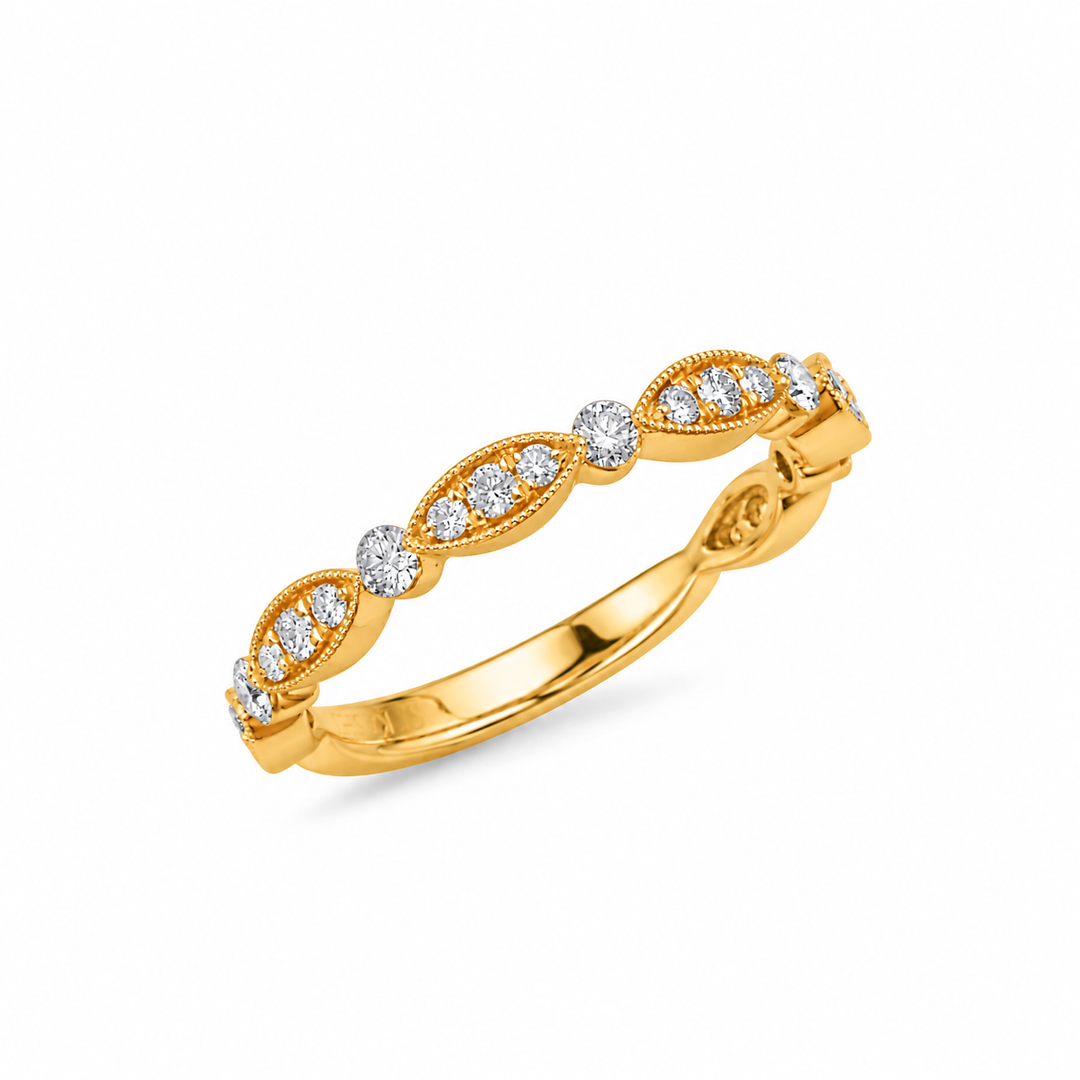 14K Yellow Gold 0.37 CTW Diamond Women's Wedding Band