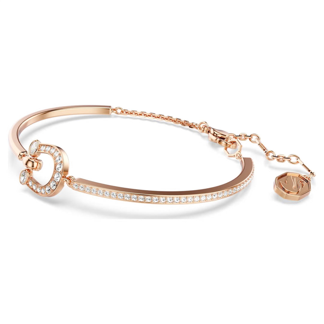 Swarovski Symbolica Rose Gold-Tone Plated  Horseshoe  Bangle With Clear Crystals 5741461
