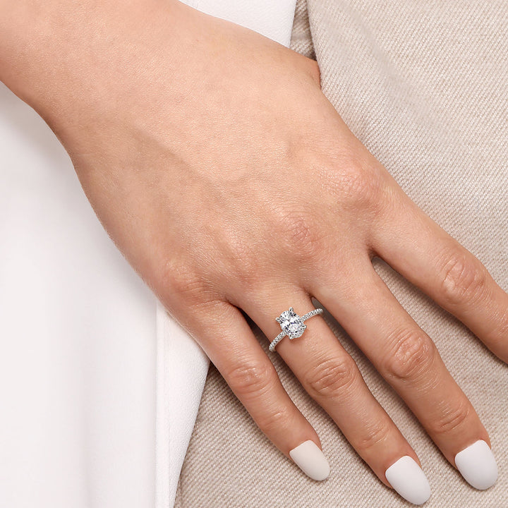 Women's 14K White Gold Hidden Halo 0.27 CTW Diamond Semi-Mount Engagment Ring