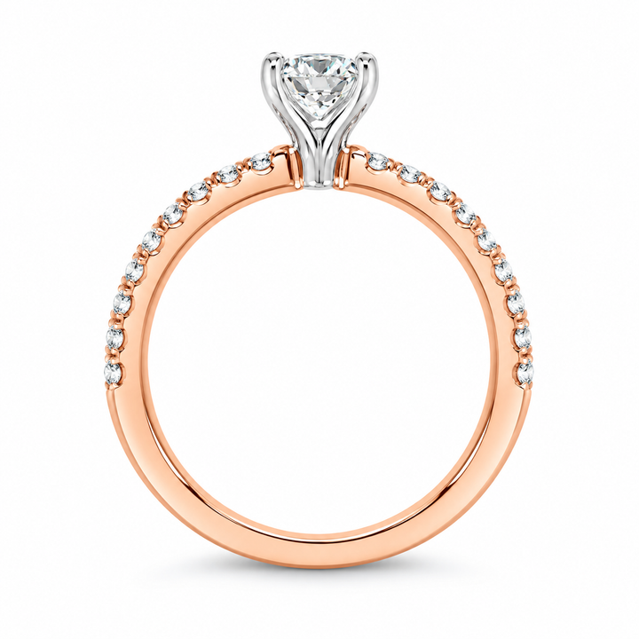 14K Two-tone Gold 0.25 CTW Diamond Engagement Ring Semi-Mount