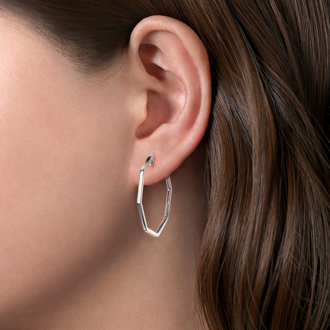 Sterling Silver Gabriel & Co. Large Hoop Earrings With
