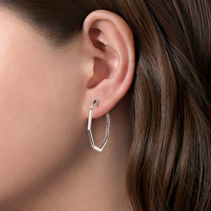 Sterling Silver Gabriel & Co. Large Hoop Earrings With