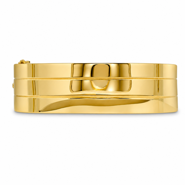 Estate - 14 Karat Yellow Gold Wide Square Bangle