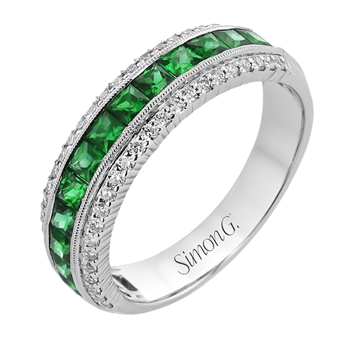 18K White Gold 0.82 Emerald And 0.23 CTW Diamond Ring