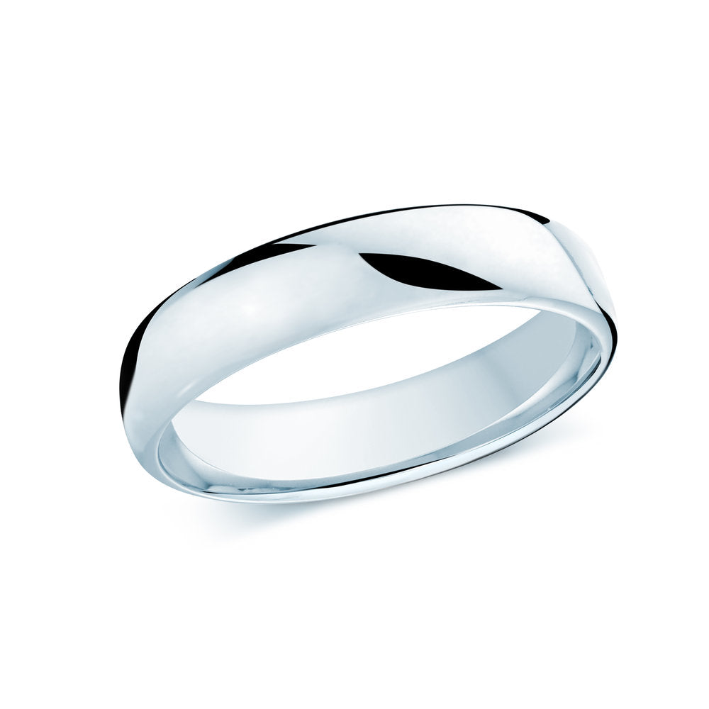 Men's 10K White Gold Euro Fit 5.5mm Domed Polished Wedding Band Size 9