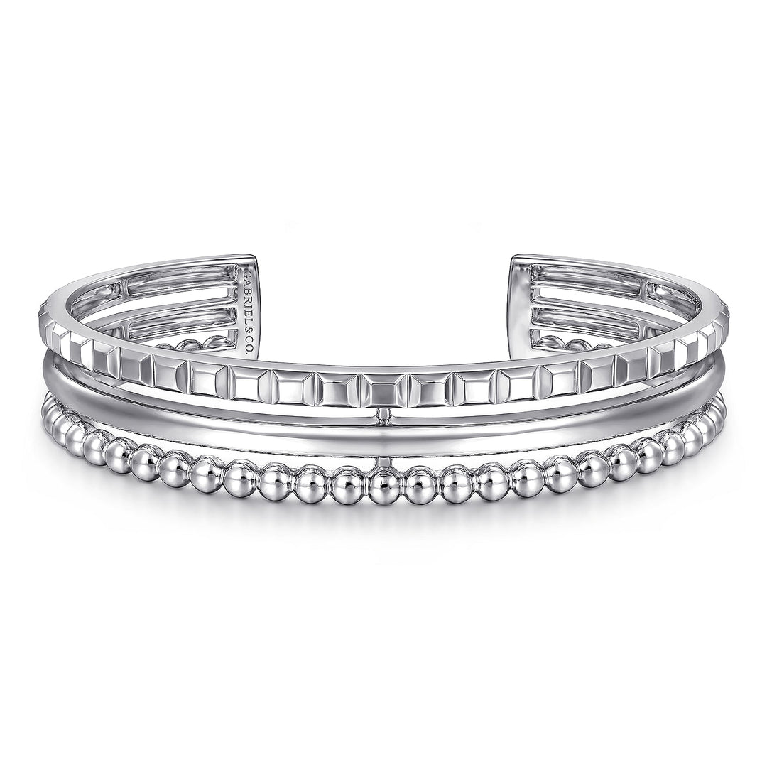 Gabriel & Co. Silver Multi-Row Bangle Bracelet