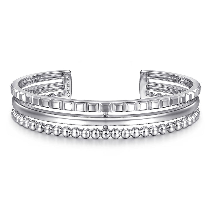 Gabriel & Co. Silver Multi-Row Bangle Bracelet