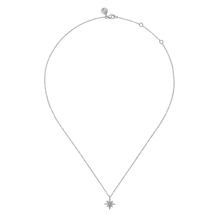 Sterling Silver Gabriel & Co. Diamond Starburst Necklace