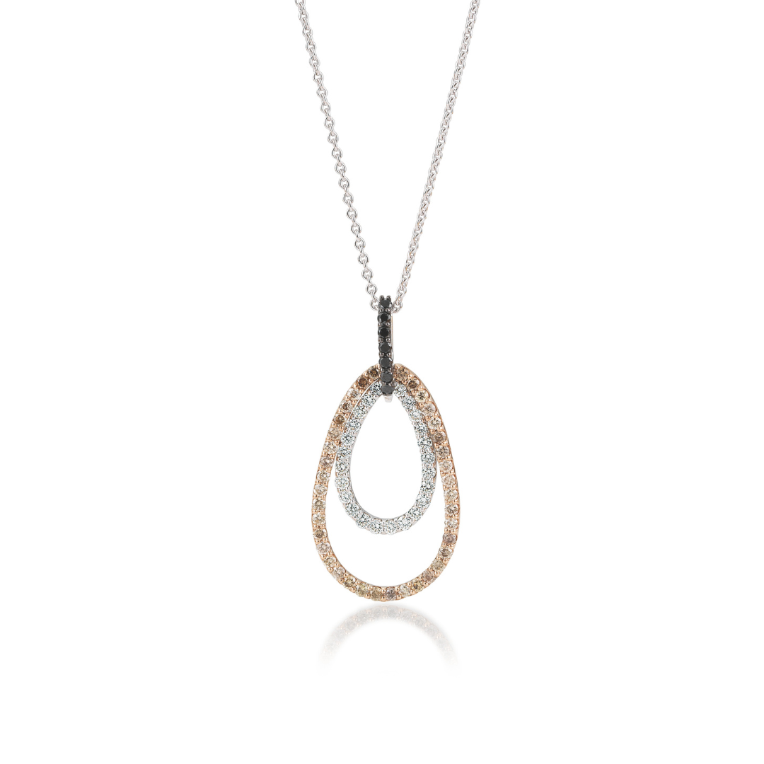 14K Rose And White Gold Ralf Mezger 1.38 CTW Diamond Pendant