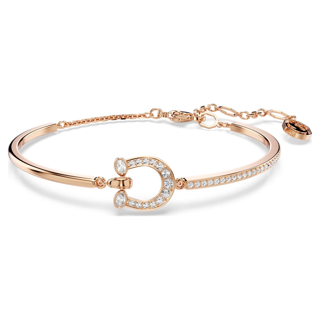 Swarovski Symbolica Rose Gold-Tone Plated  Horseshoe  Bangle With Clear Crystals 5741461