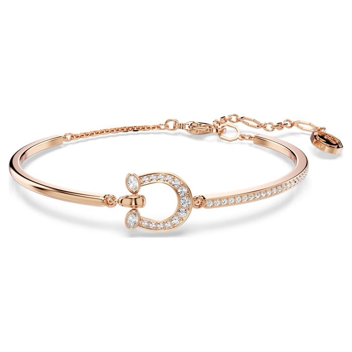 Swarovski Symbolica Rose Gold-Tone Plated  Horseshoe  Bangle With Clear Crystals 5741461