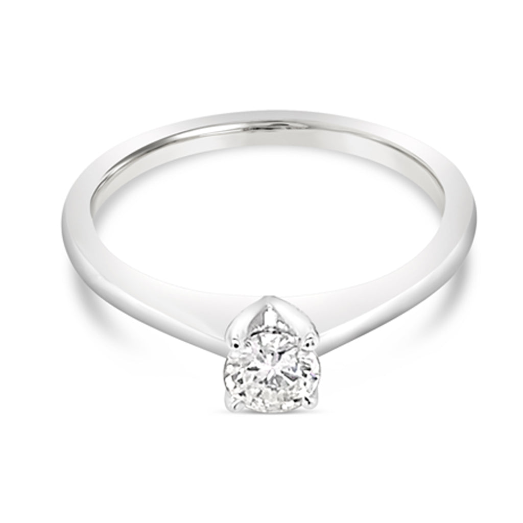 Estate - 14K White Gold RBC Diamond Solitaire Ladies Ring