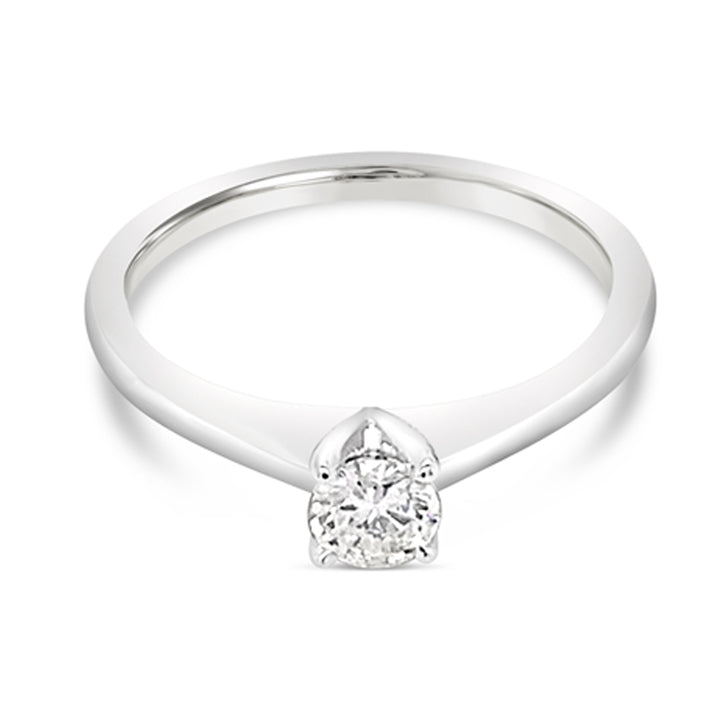 Estate - 14K White Gold RBC Diamond Solitaire Ladies Ring