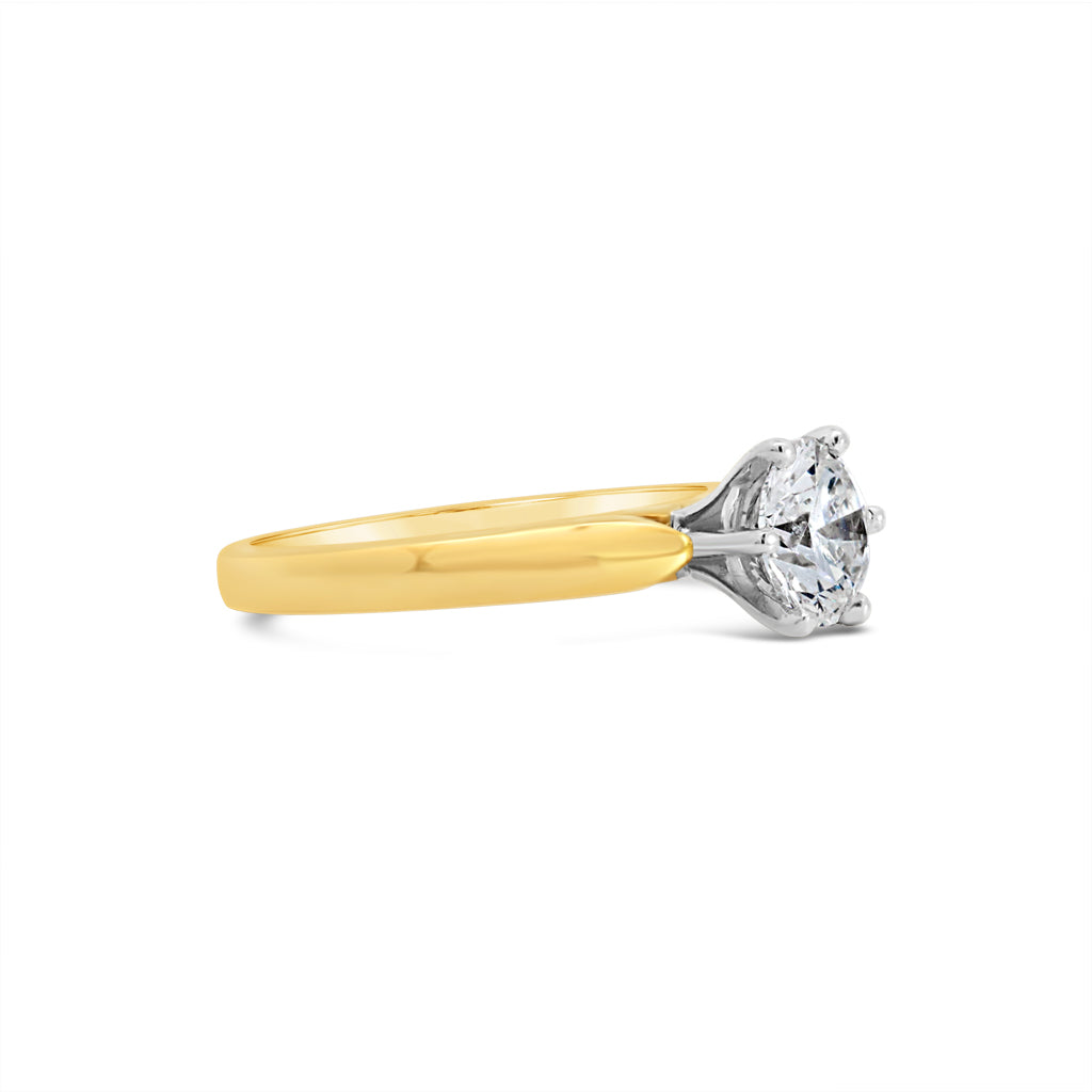 Women's 14K Yellow And White Gold Solitaire Ring Mount (420-00111)