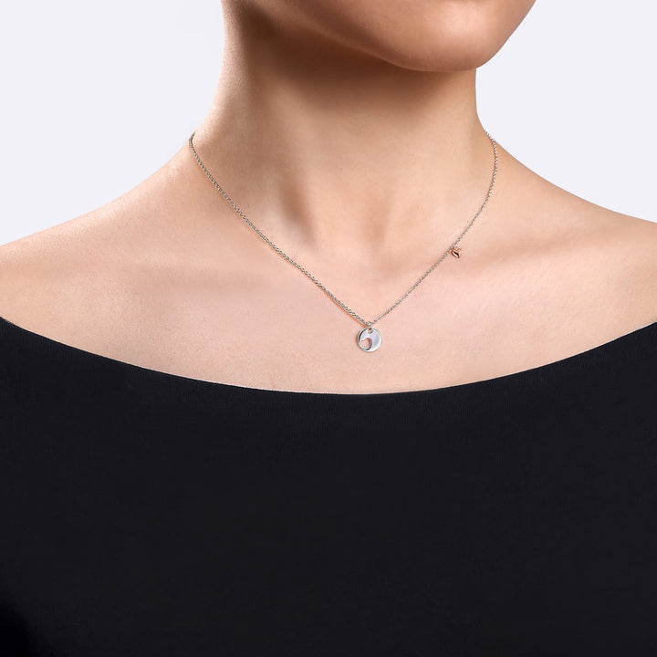Sterling Silver and Rose Sterling Silver Plated Heart Gabriel & Co. Necklace