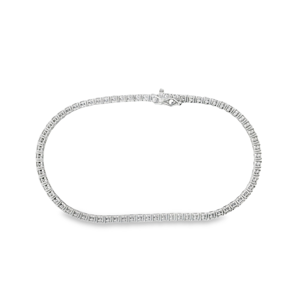 14K White Gold 2.80 CTW Lab Grown Diamond 7" Bracelet