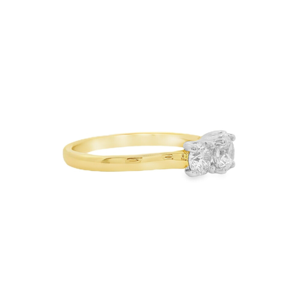 14K Yellow And White Gold 1.15 CTW Diamond Engagement Ring