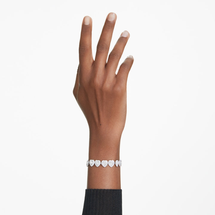 Swarovski Ariana Grande x Swarovski Rhodium Plated Heart Bracelet With Clear Crystals 5720860