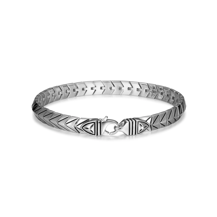 Ethos Silver Chevron Link 8.25" Bracelet