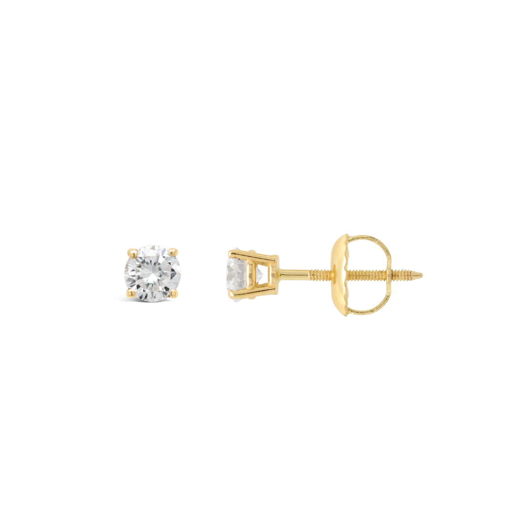 14K Yellow Gold 0.30 CTW Diamond Stud Earrings