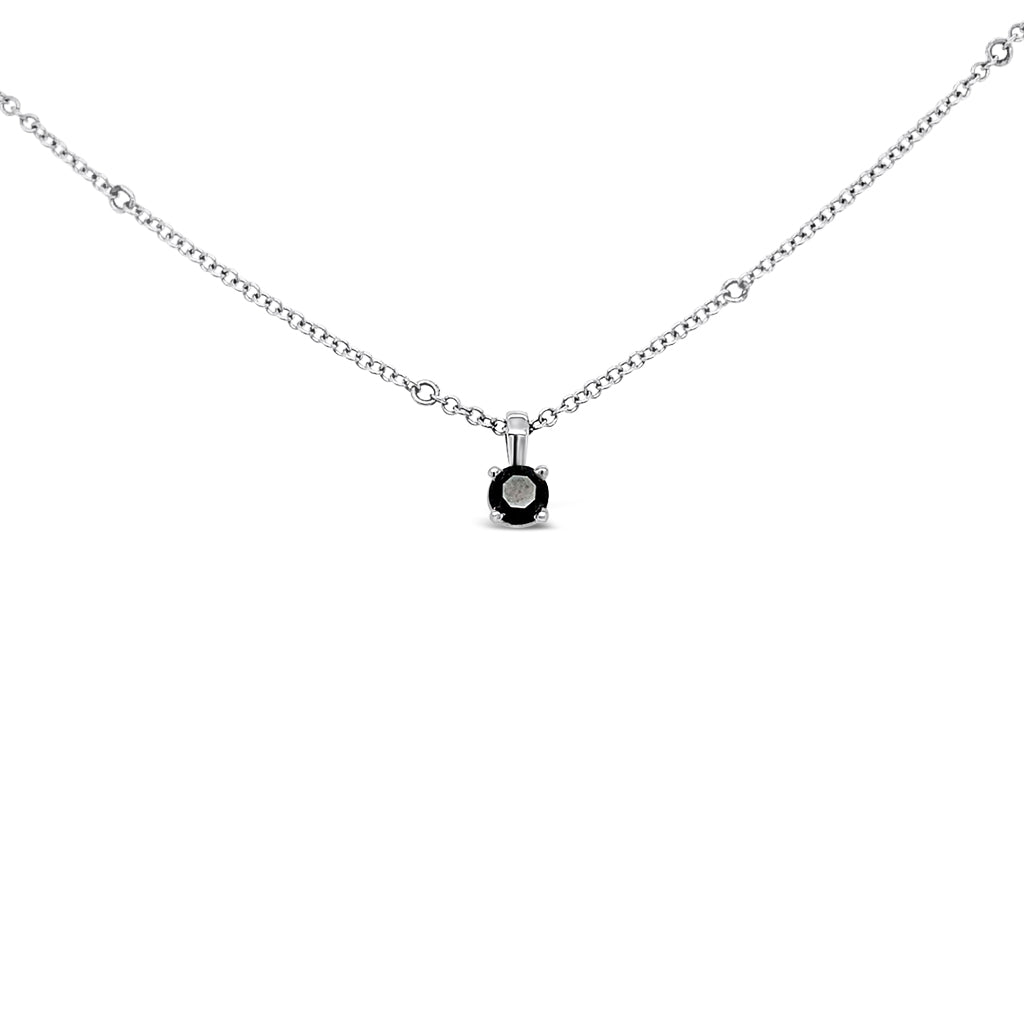 Women's 14K White Gold James Robert Solitaire CTW Diamond Necklace With 16 Inch Chain