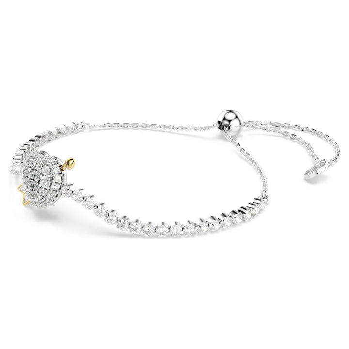 Swarovski Idyllia Rhodium Plated Bracelet With Heart Shaped Clear Cubic Zirconia 5742022