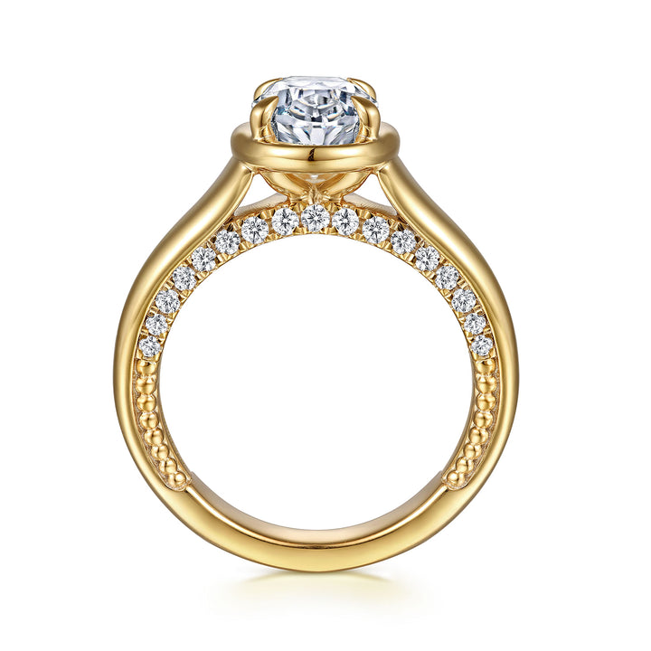 14K Yellow Gold 0.35 CTW Diamond Semi-Mount Engagement Ring