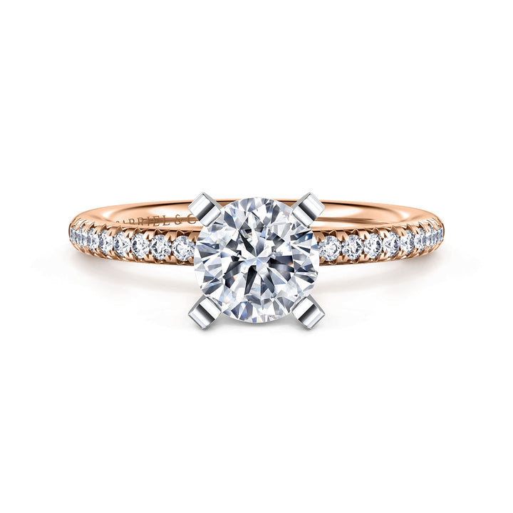 Women's 14K Rose/White Gold Classic 0.16 CTW Diamond Semi-Mount Engagment Ring