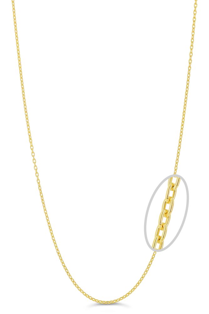 sempreORO Sterling Silver 14 Karat Gold Bonded 2mm Cable Link Chain