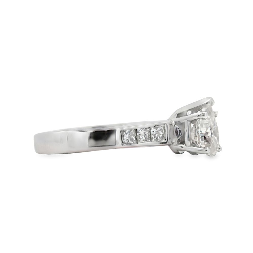 Estate - 14K White Gold 1.03 CTW Diamond Engagement Ring, Size 4 1/2