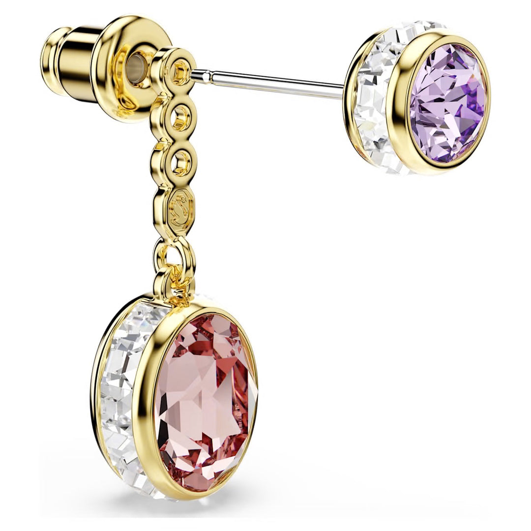 Swarovski Chroma Gold-Tone Plated Drop Earrings With Multi-Colour Crystals 5738478
