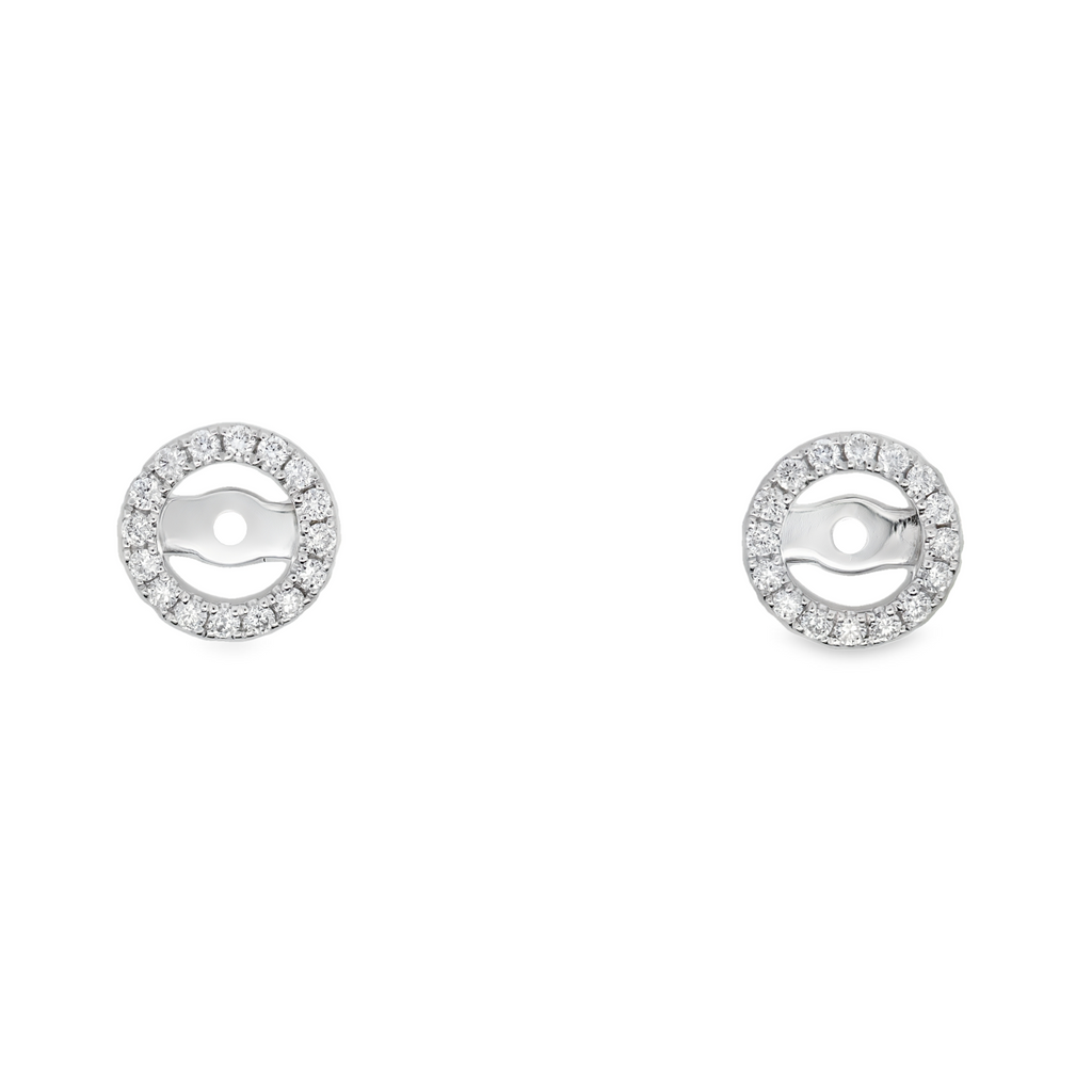 18K White Gold 0.22 CTW Diamond Set Earring Jackets