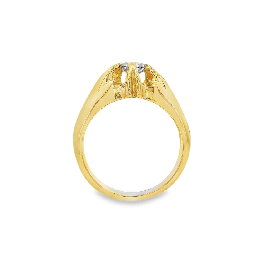 Estate - 14K Yellow Gold 0.40 CTW Diamond Solitaire Ring, Size 5