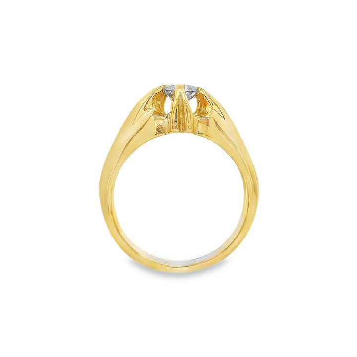 Estate - 14K Yellow Gold 0.40 CTW Diamond Solitaire Ring, Size 5