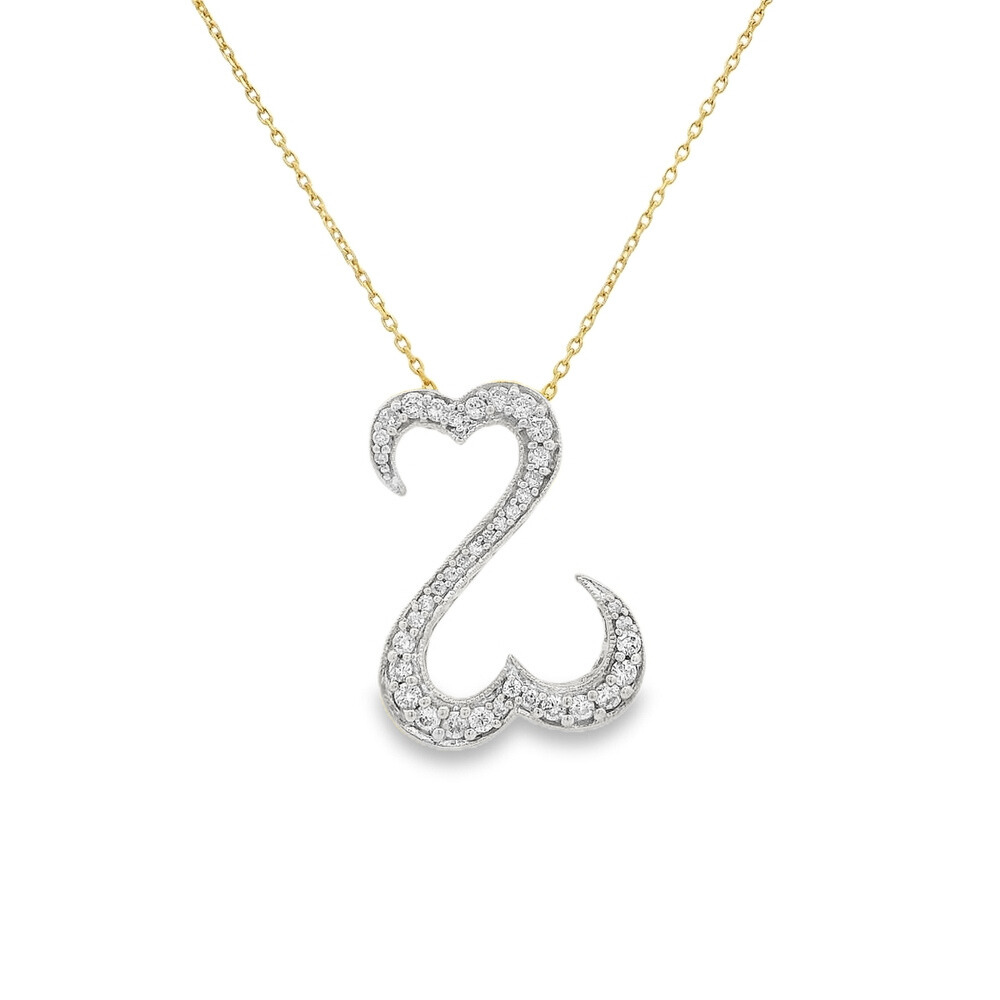Estate - 14K Yellow Gold 0.36 CTW Diamond Pendant With 18-20" Chain