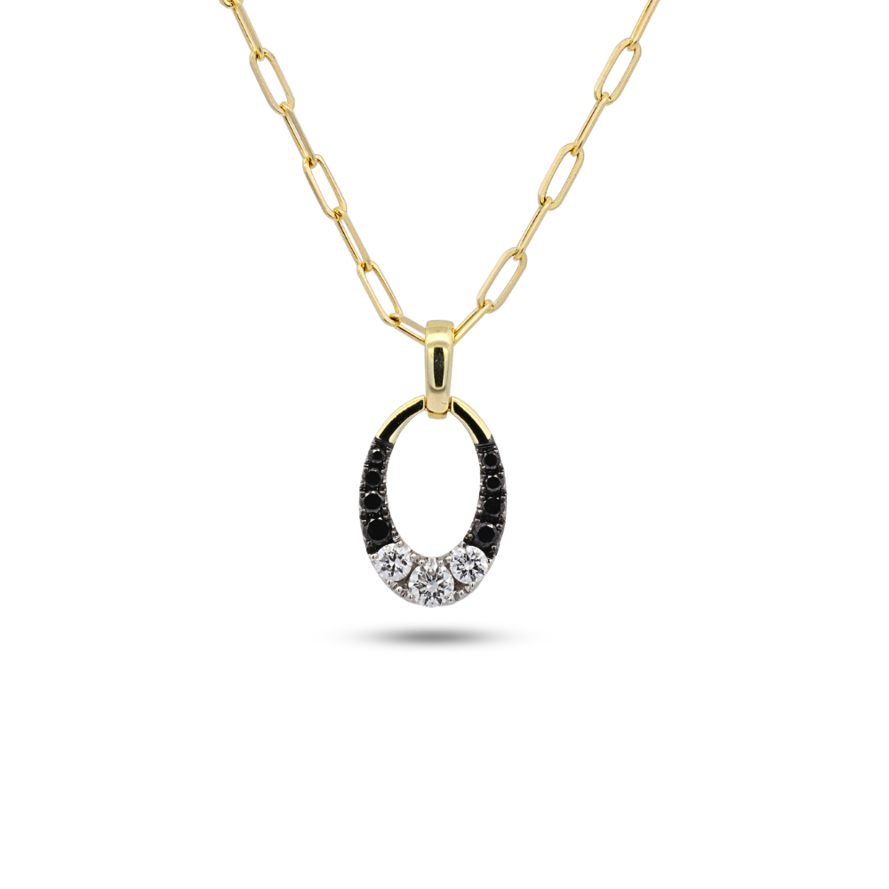 14K Yellow And White Gold Frederic Sage 0.22 CTW Black And White Diamond Necklace