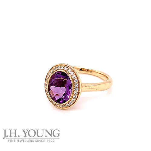 Purple, Diamond and Gold Ring